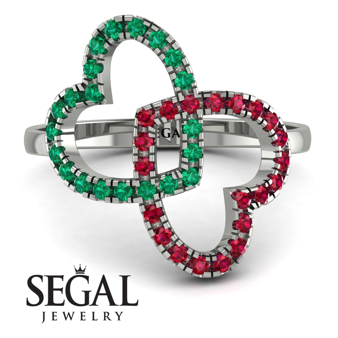 Two Hearts Emerald Ring - Selena No. 51