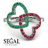 Two Hearts Emerald Ring - Selena No. 51