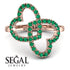 Two Hearts Emerald Ring - Selena No. 20