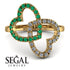 Two Hearts Emerald Ring - Selena No. 4