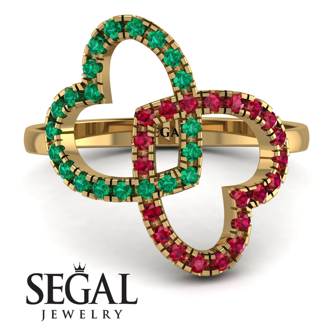 Two Hearts Emerald Ring - Selena No. 49
