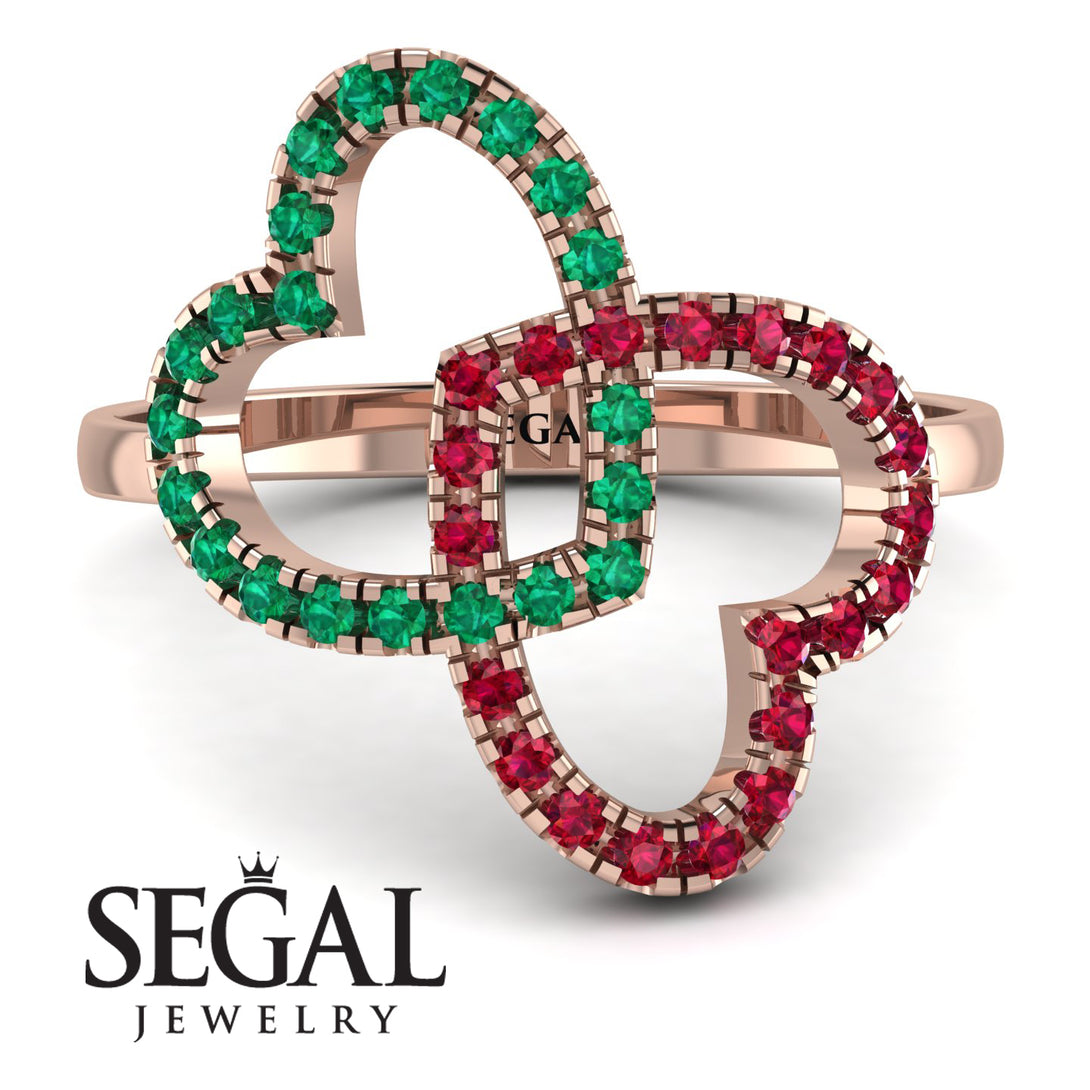 Two Hearts Emerald Ring - Selena No. 50