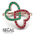 Two Hearts Emerald Ring - Selena No. 50