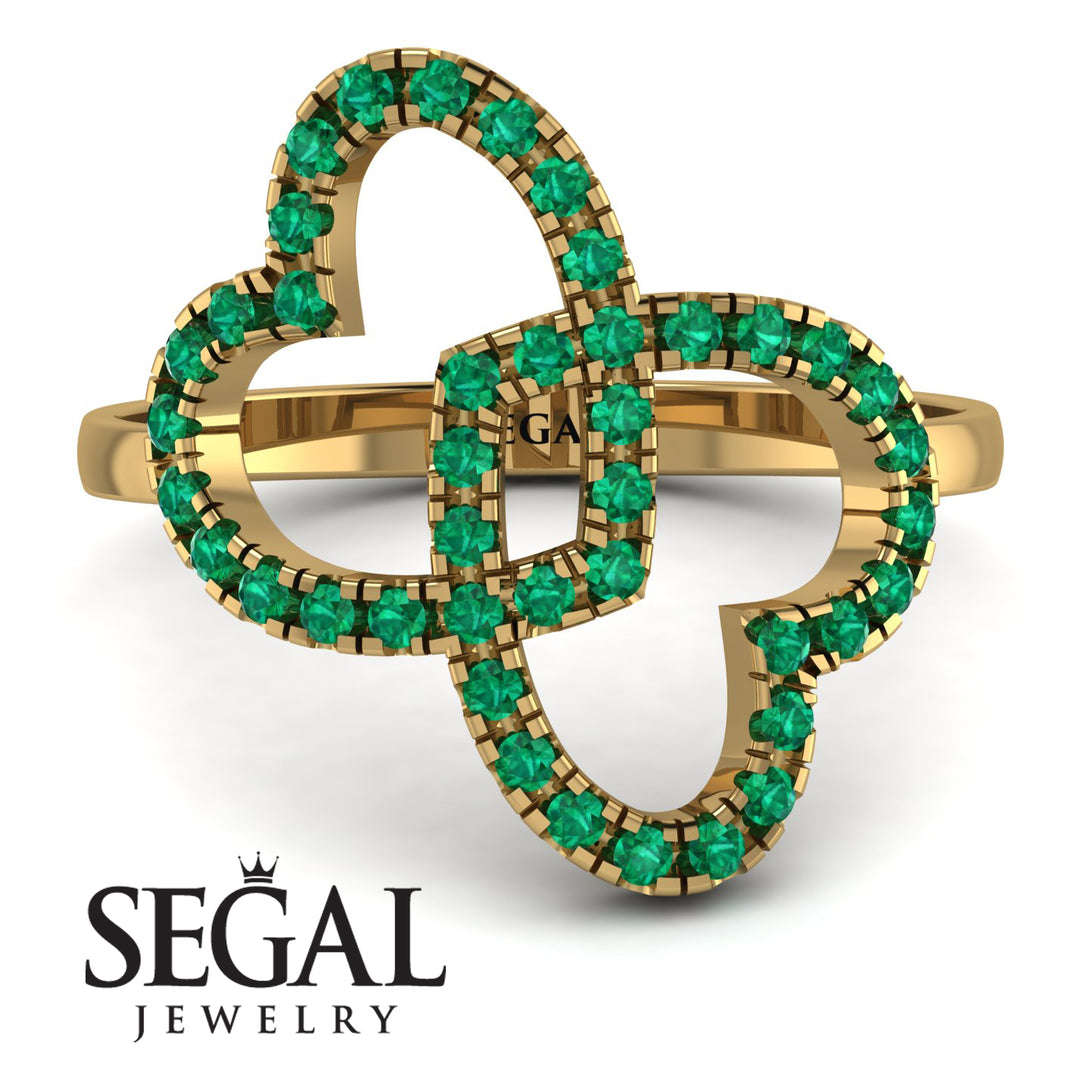 Two Hearts Emerald Ring - Selena No. 19