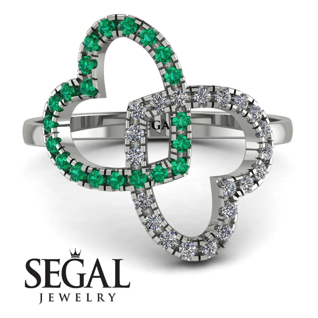 Two Hearts Emerald Ring - Selena No. 6