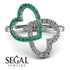 Two Hearts Emerald Ring - Selena No. 6