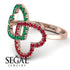 Two Hearts Emerald Ring - Selena No. 50