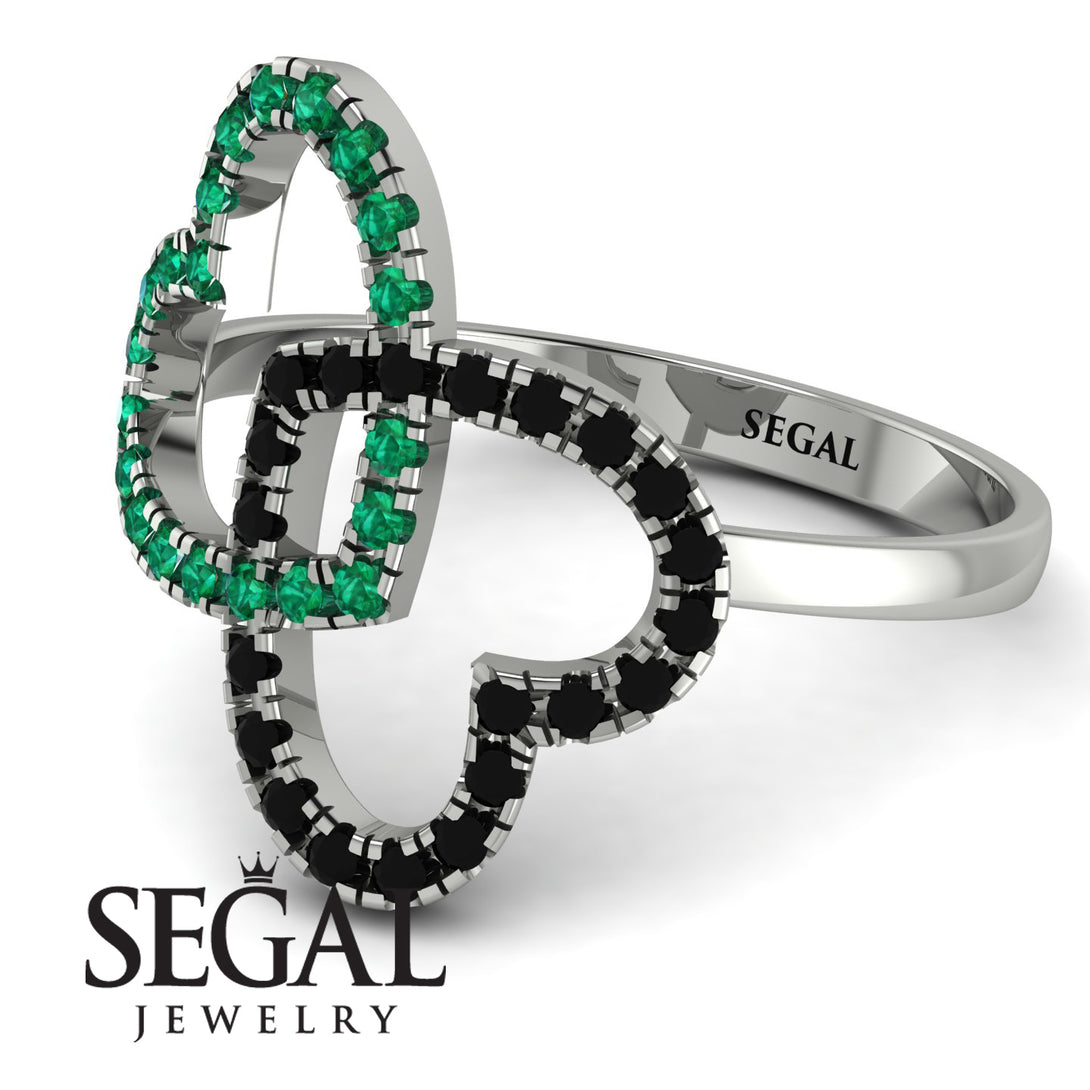 Two Hearts Emerald Ring - Selena No. 36