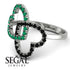 Two Hearts Emerald Ring - Selena No. 36