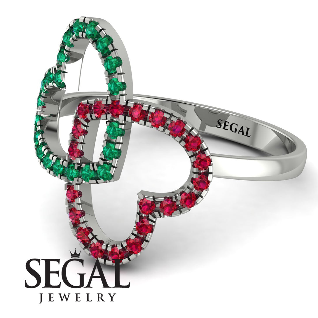 Two Hearts Emerald Ring - Selena No. 51