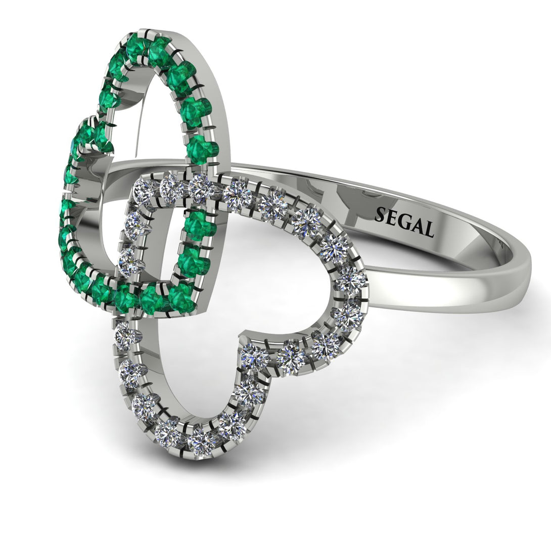 Two Hearts Emerald Ring - Selena No. 6