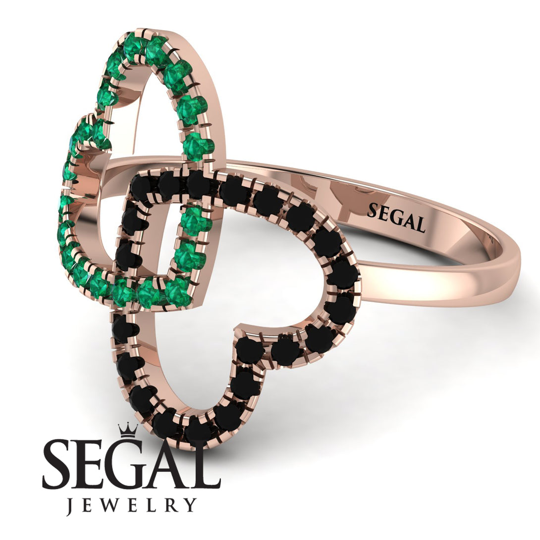 Two Hearts Emerald Ring - Selena No. 35