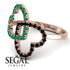Two Hearts Emerald Ring - Selena No. 35