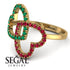 Two Hearts Emerald Ring - Selena No. 49