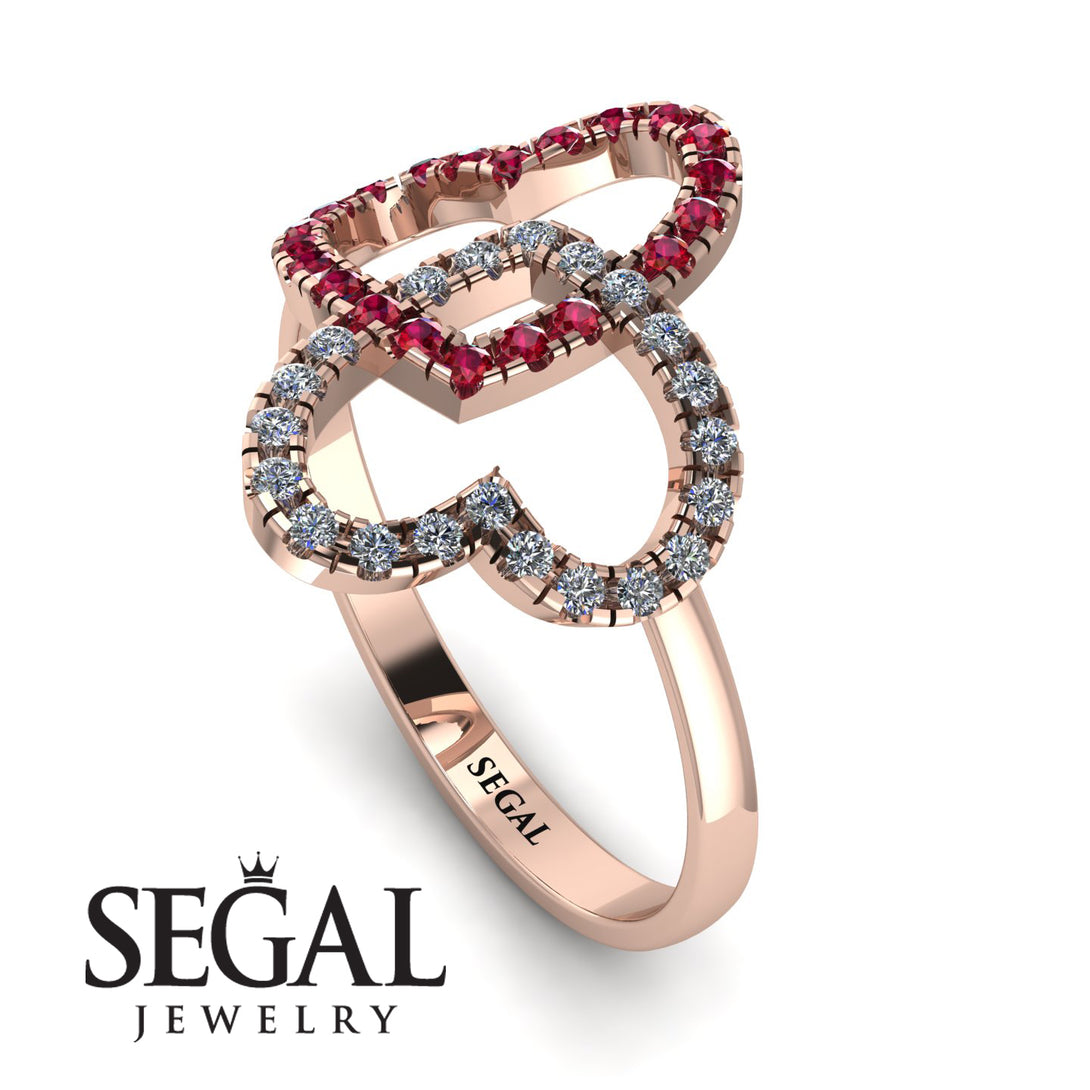 Two Hearts Ruby Ring - Selena No. 11
