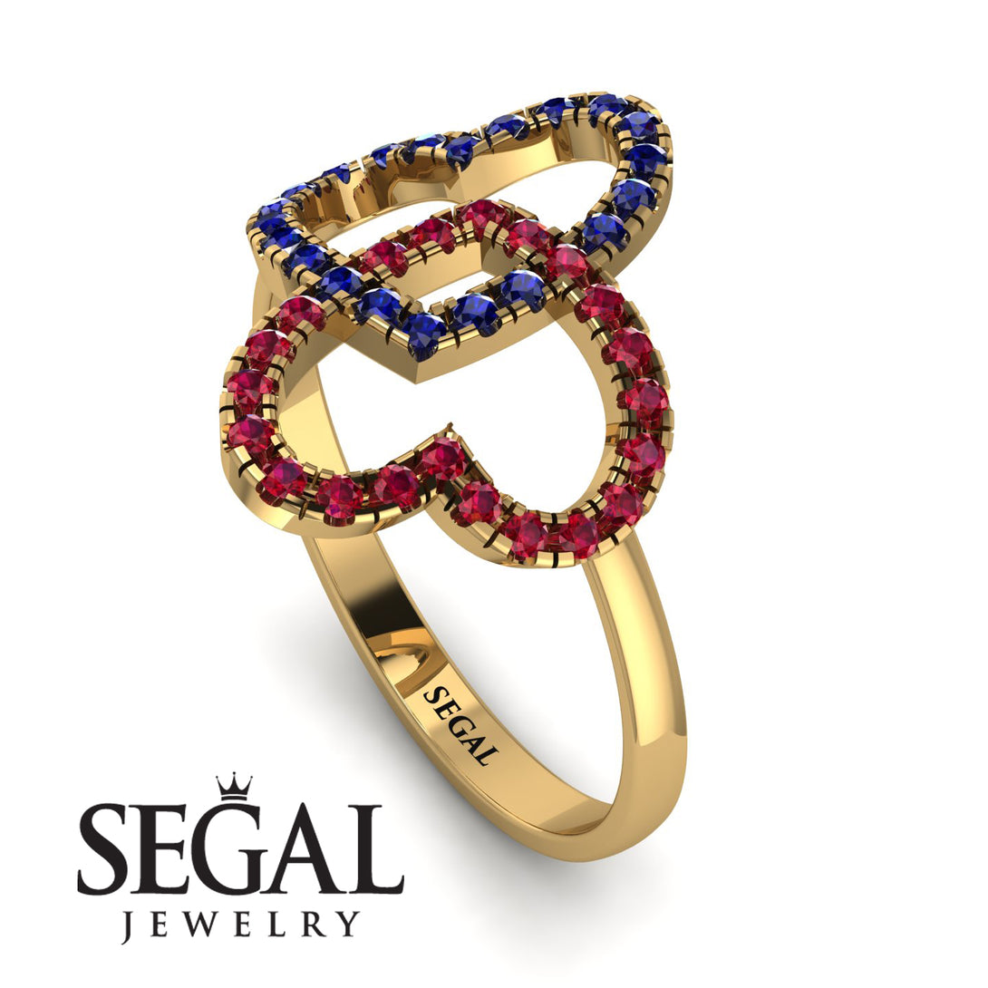 Two Hearts Sapphire Ring - Selena No. 58