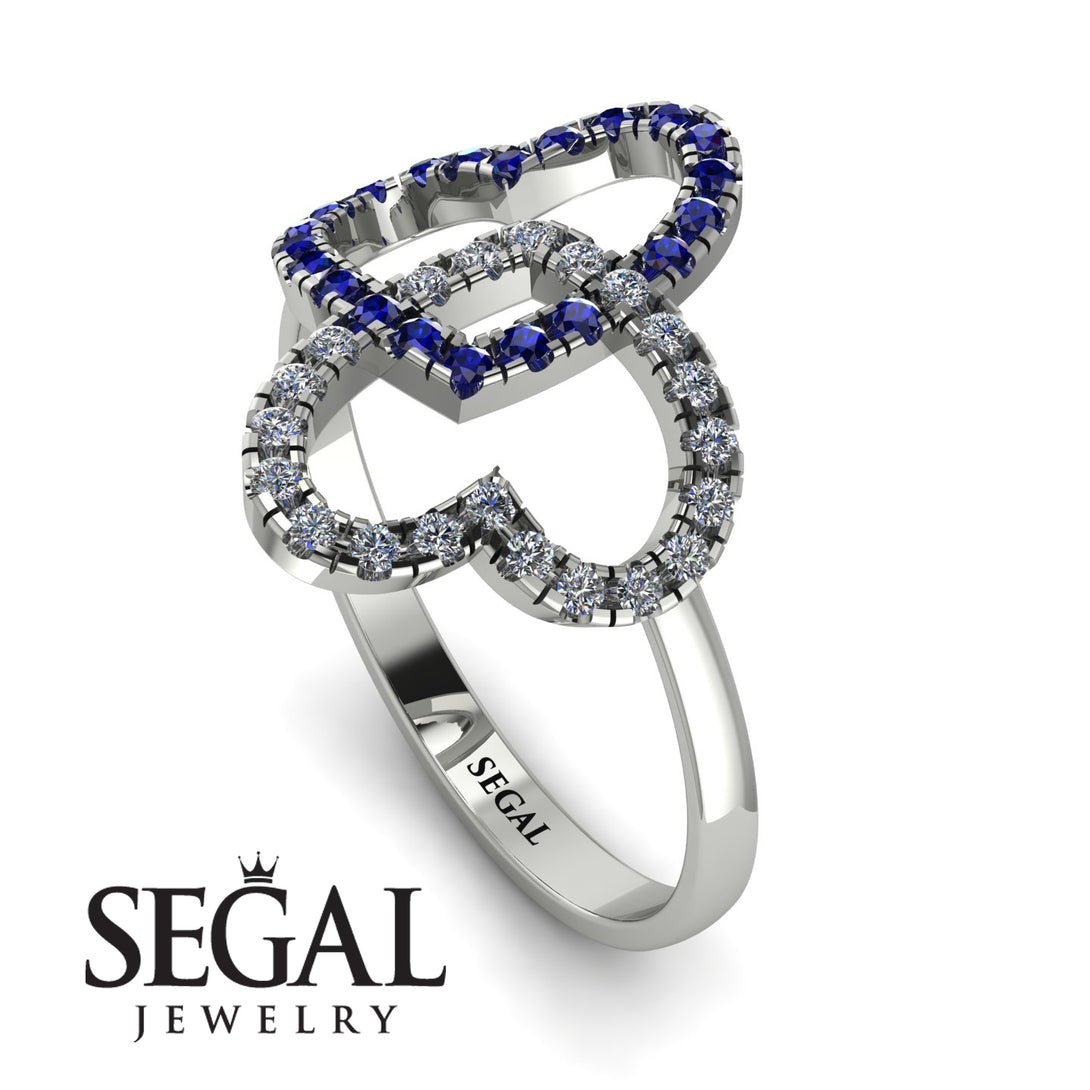 Two Hearts Sapphire Ring - Selena No. 15