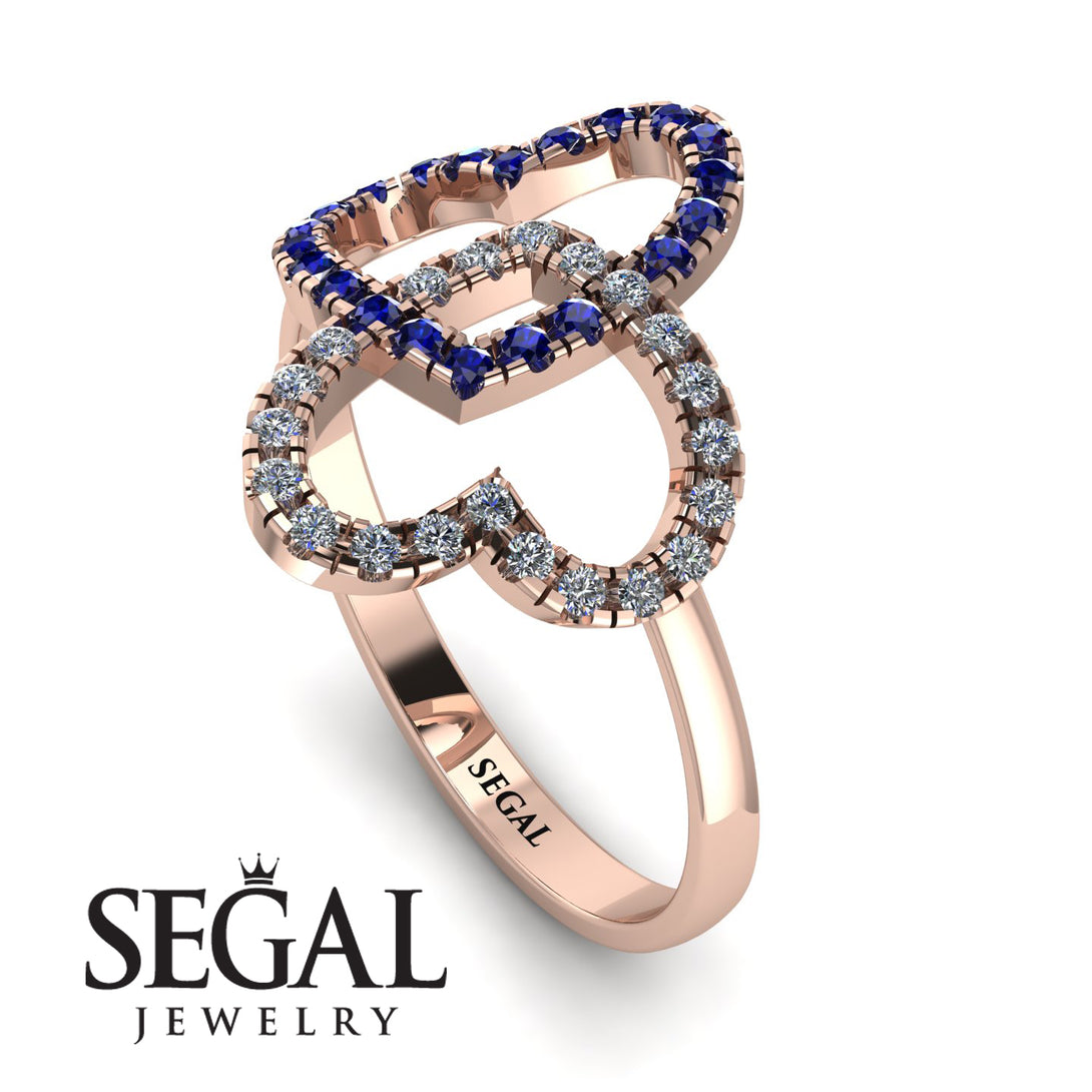 Two Hearts Sapphire Ring - Selena No. 14