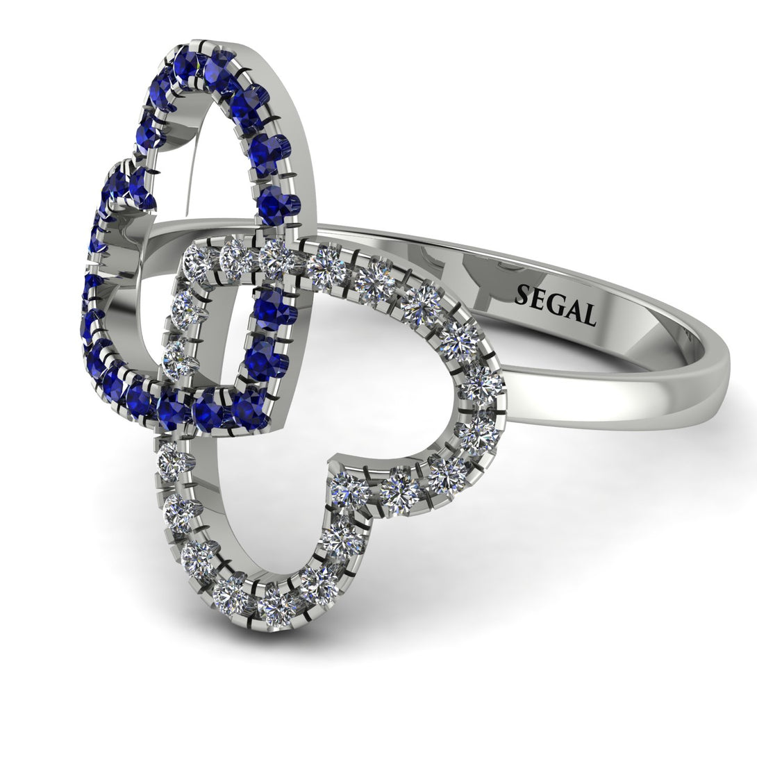 Two Hearts Sapphire Ring - Selena No. 15
