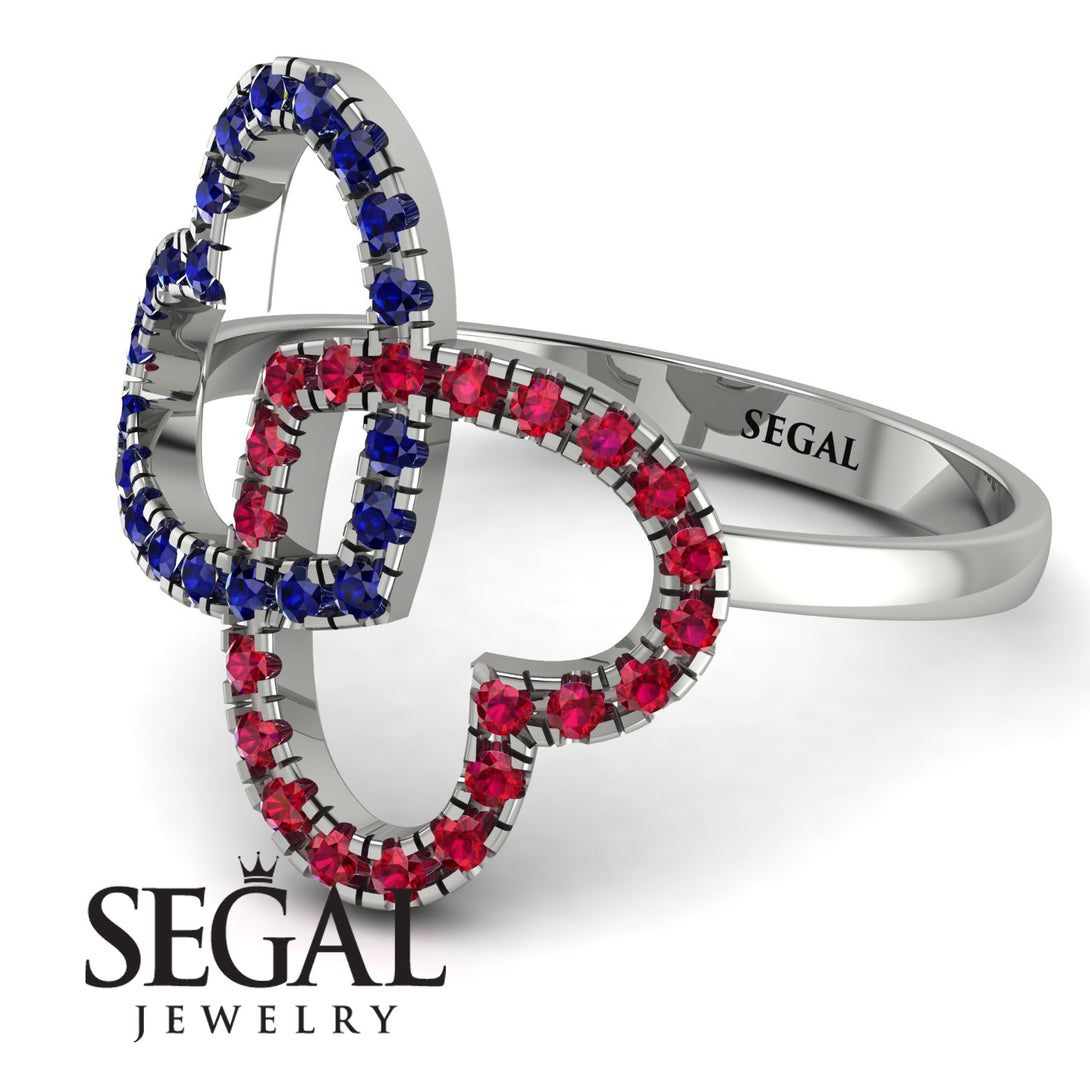 Two Hearts Sapphire Ring - Selena No. 60