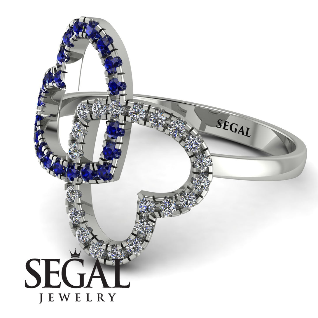 Two Hearts Sapphire Ring - Selena No. 15
