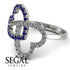 Two Hearts Sapphire Ring - Selena No. 15