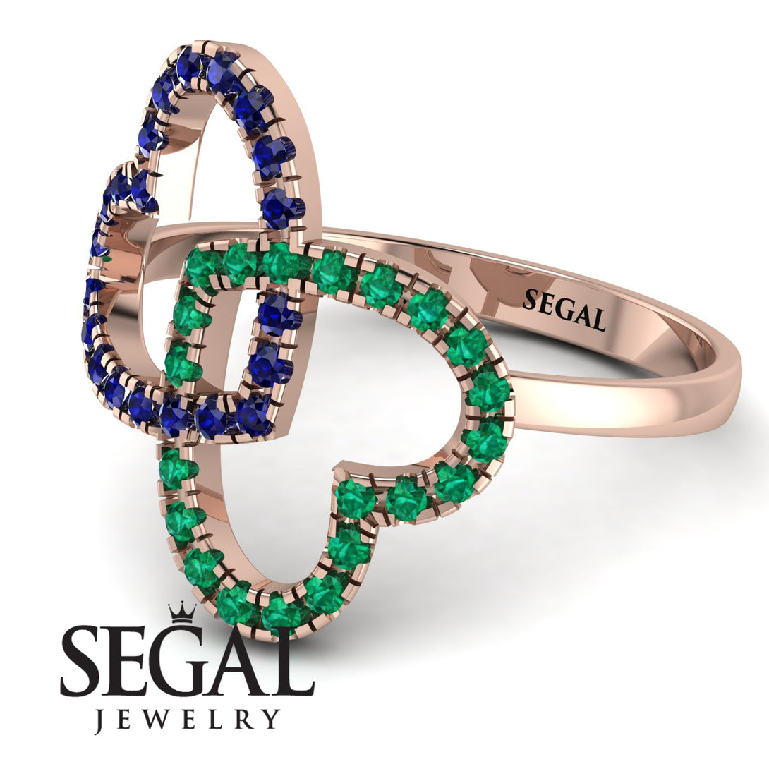 Two Hearts Sapphire Ring - Selena No. 29