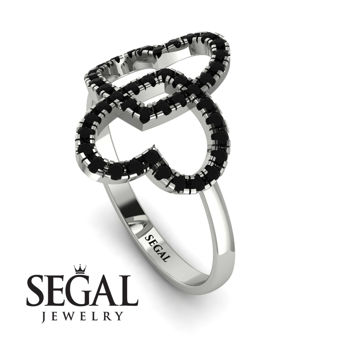 Two Hearts Black Diamond Ring - Selena No. 39