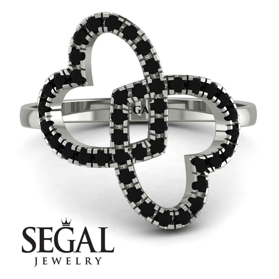 Two Hearts Black Diamond Ring - Selena No. 39