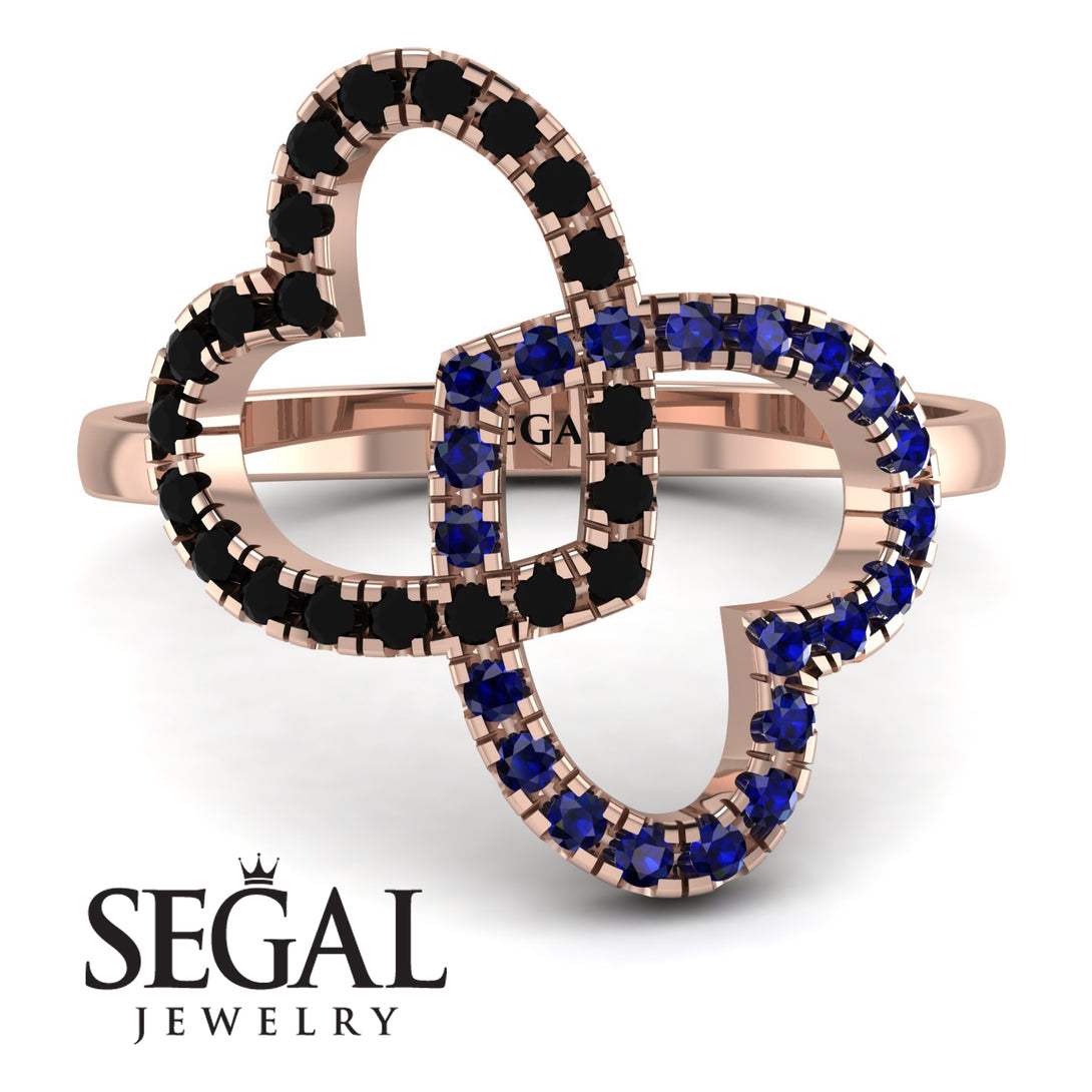 Two Hearts Black Diamond Ring - Selena No. 68