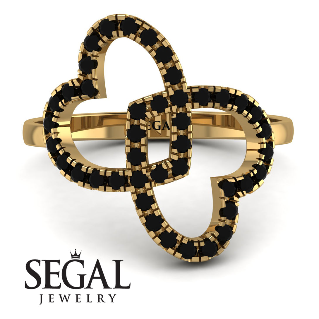 Two Hearts Black Diamond Ring - Selena No. 37