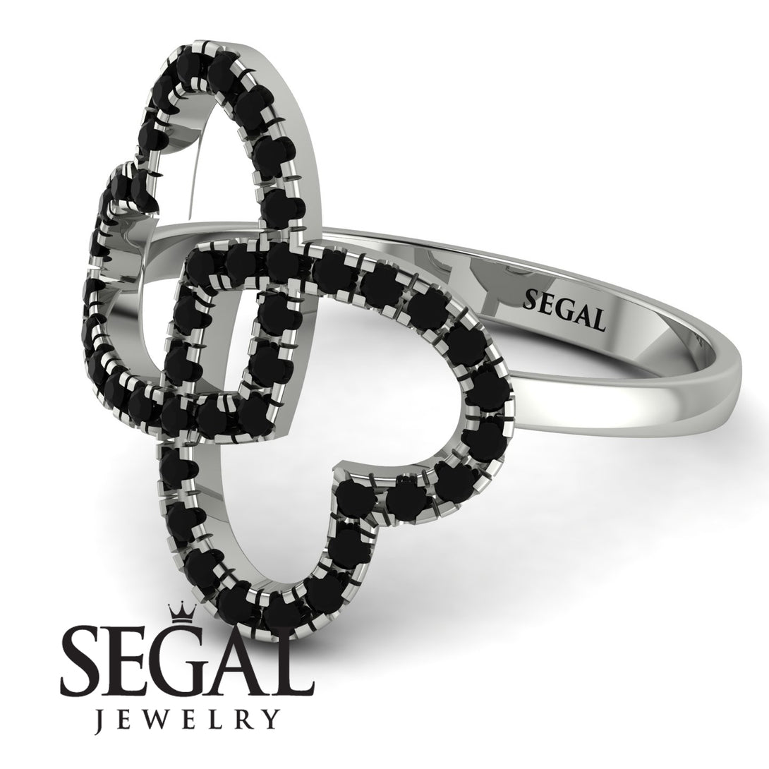 Two Hearts Black Diamond Ring - Selena No. 39
