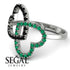 Two Hearts Black Diamond Ring - Selena No. 24