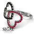 Two Hearts Black Diamond Ring - Selena No. 54 image 10
