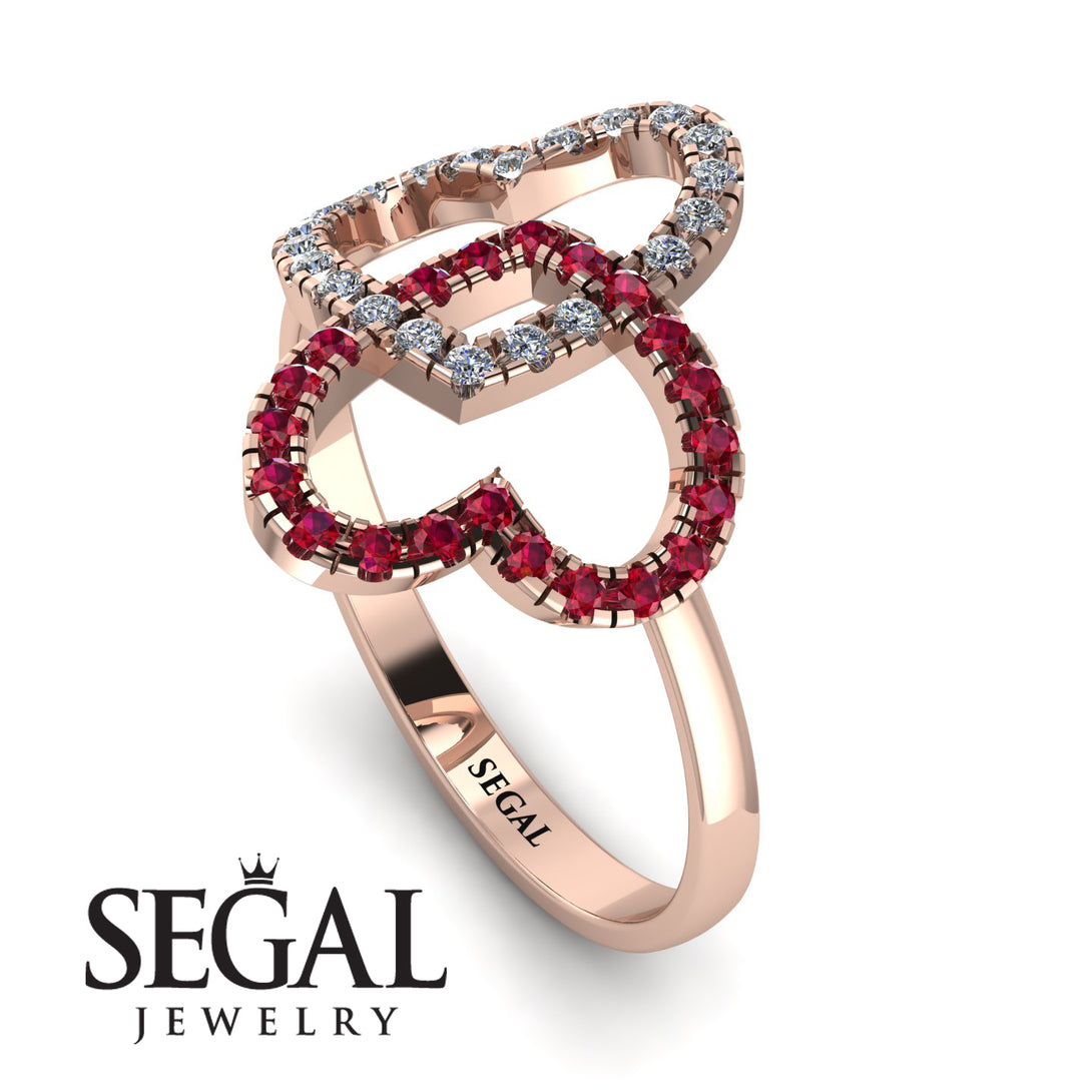 Two Hearts Diamond Ring - Selena No. 47