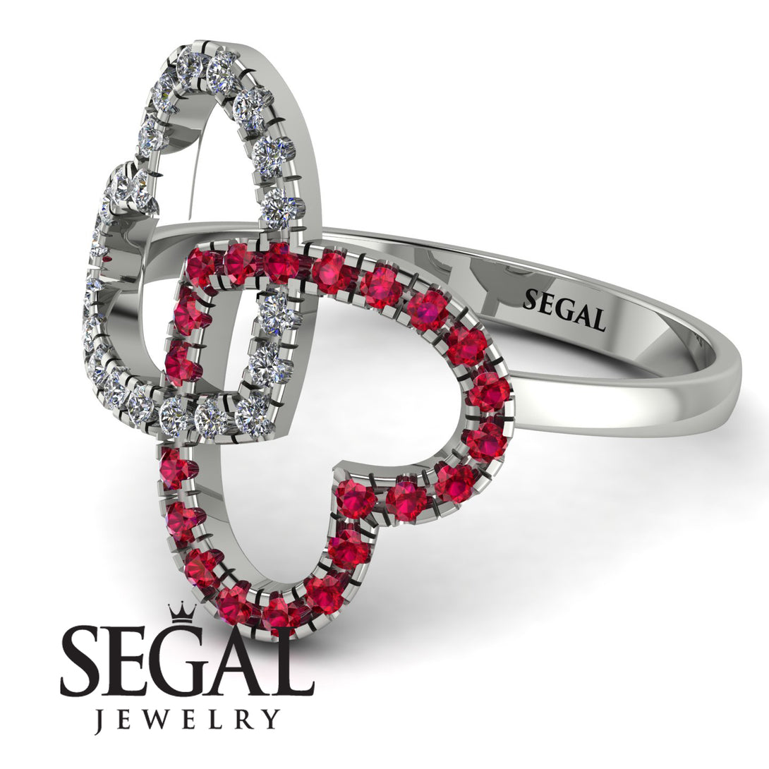 Two Hearts Diamond Ring - Selena No. 48
