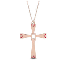Two Parts Ruby Cross Necklace - Felix No. 11 image 1