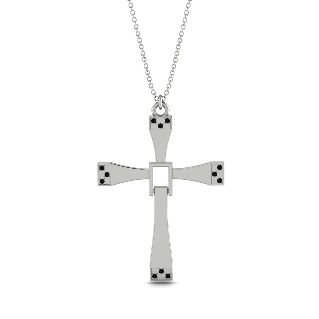 Two Parts Black Diamond Cross Necklace - Felix No. 9