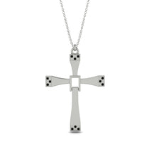 Two Parts Black Diamond Cross Necklace - Felix No. 9 image 1