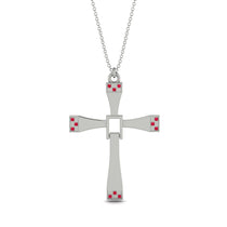 Two Parts Ruby Cross Necklace - Felix No. 12 image 1