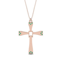 Two Parts Emerald Cross Necklace - Felix No. 5 image 1