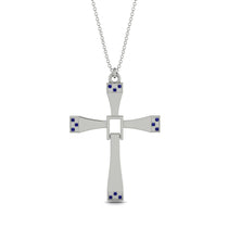 Two Parts Sapphire Cross Necklace - Felix No. 15 image 1