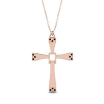 Two Parts Black Diamond Cross Necklace - Felix No. 8 image 1