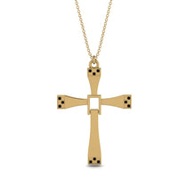 Two Parts Black Diamond Cross Necklace - Felix No. 7 image 1