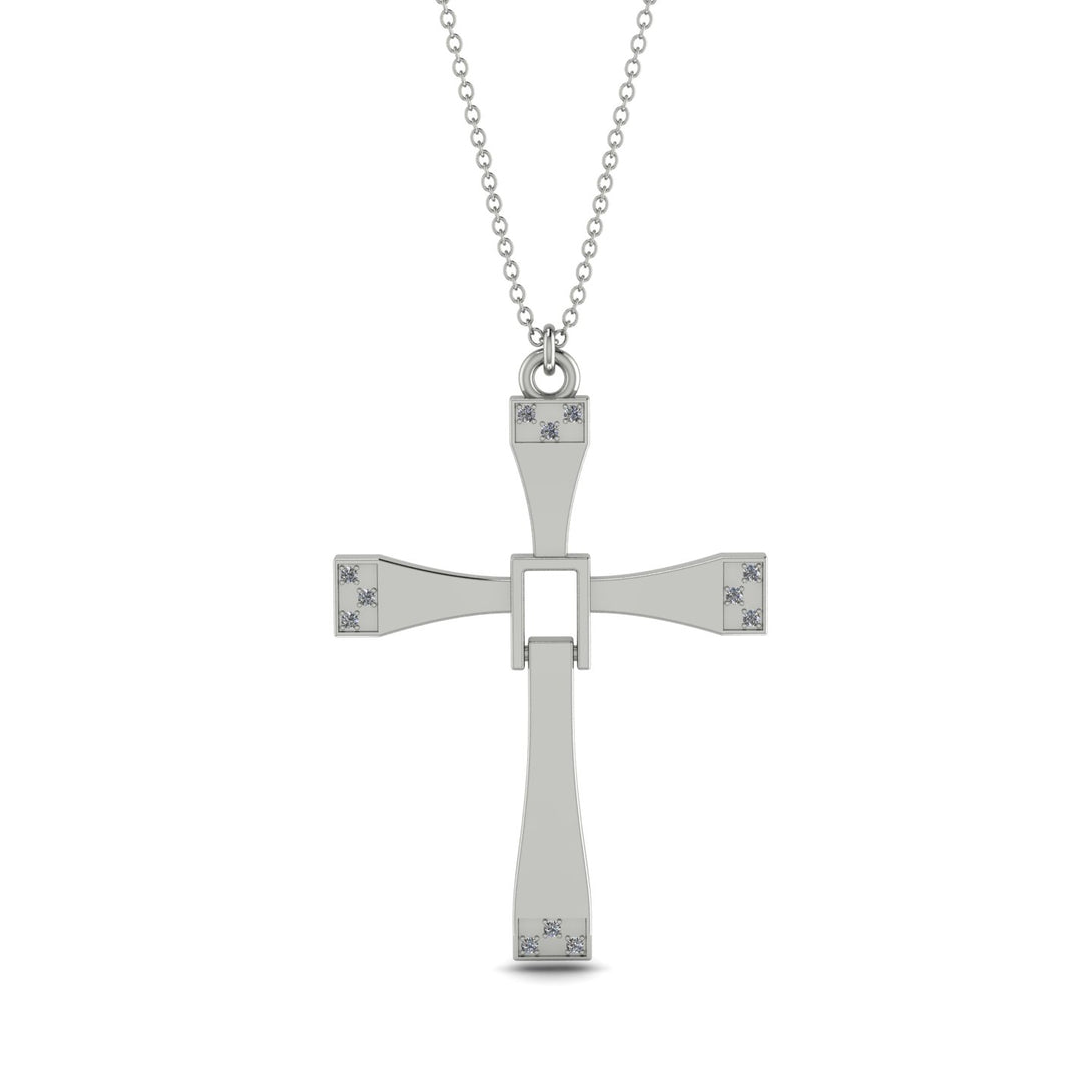 Two Parts Diamond Cross Necklace - Felix No. 3