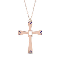 Two Parts Sapphire Cross Necklace - Felix No. 14 image 1