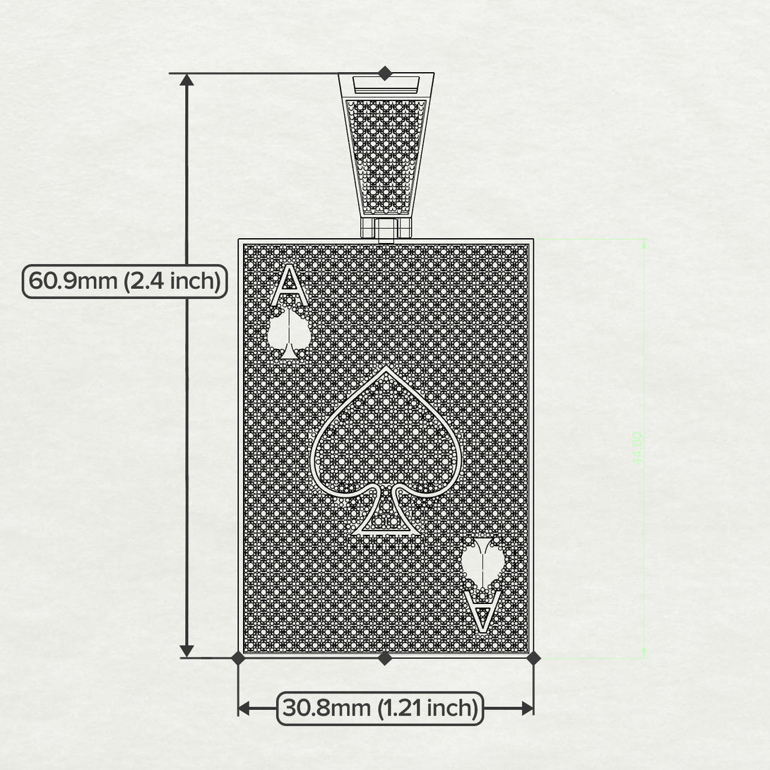 Ace Of Spades Diamond Card Necklace - Tyler No. 13