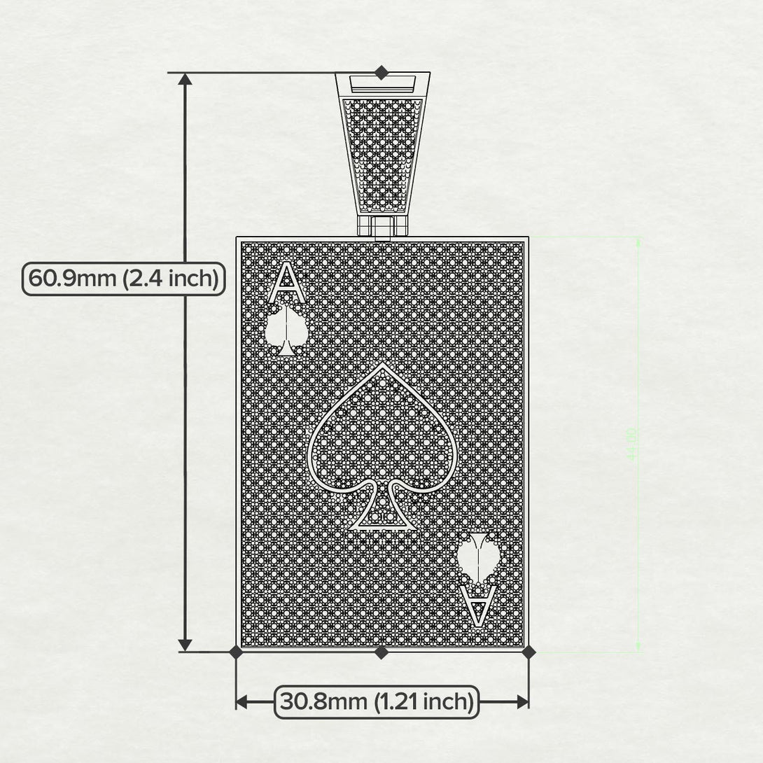 Ace Of Spades Sapphire Card Necklace - Tyler No. 71