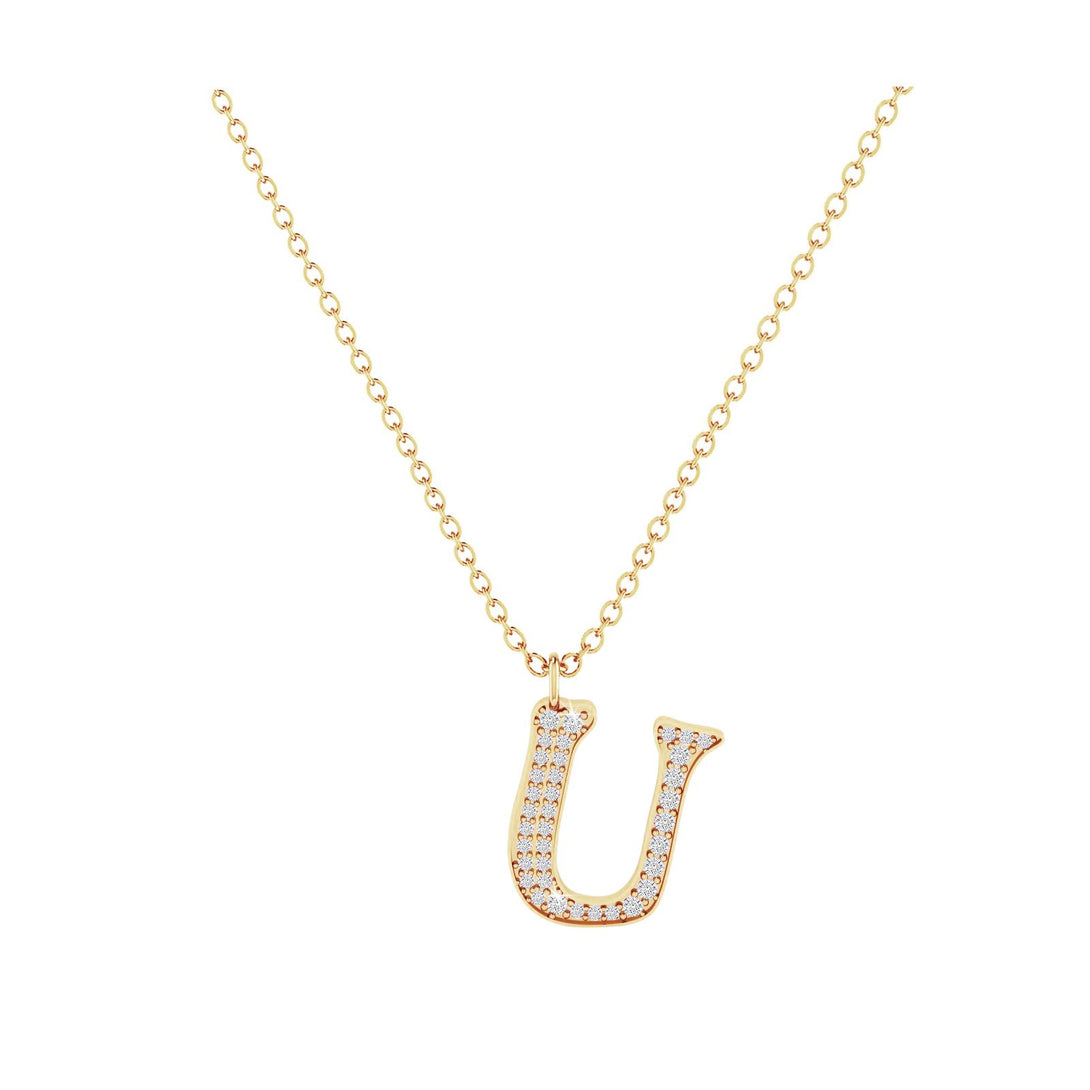 U - Letter Name Necklace Initial Necklace