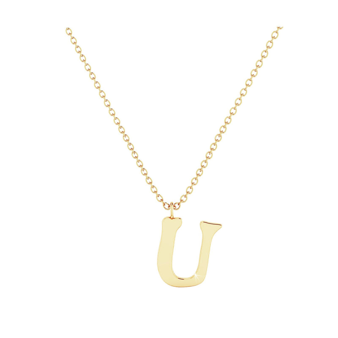 U - Letter Name Necklace Initial Necklace
